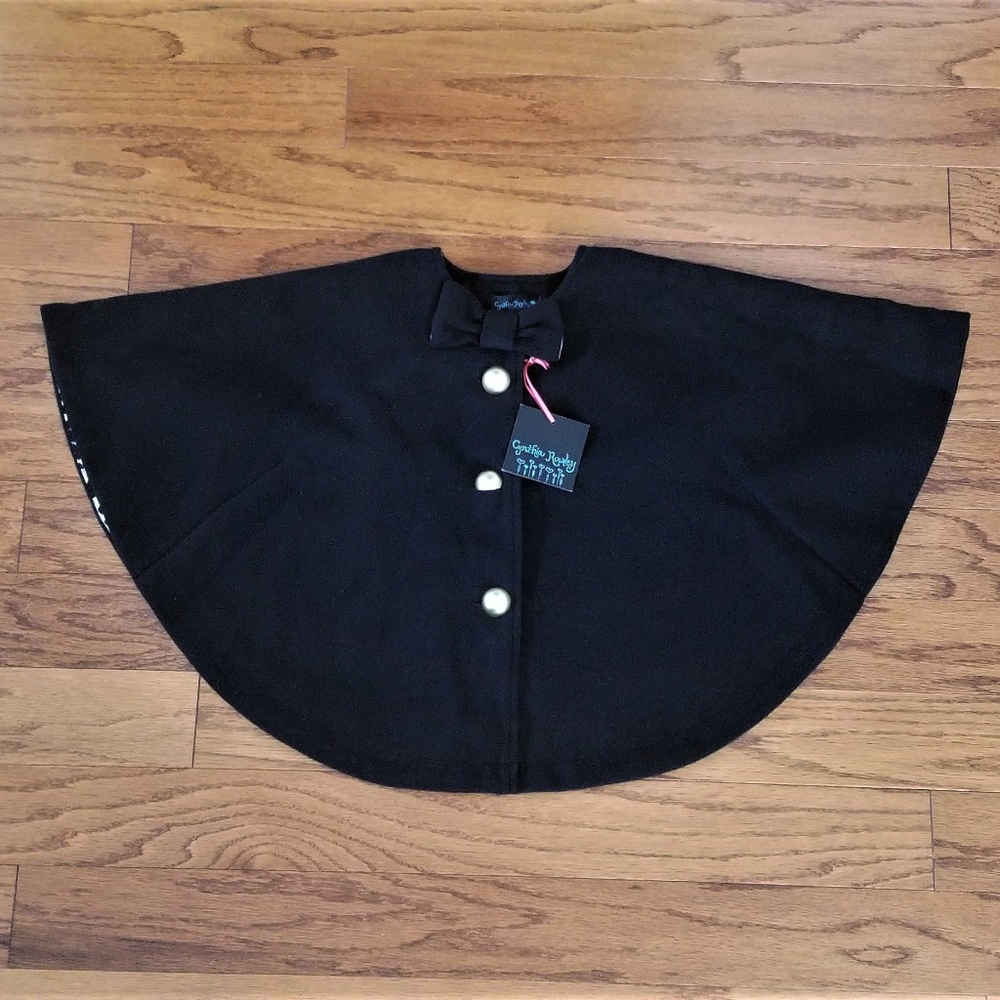 Cynthia Rowley Black Cape 4T Leopard Linin…